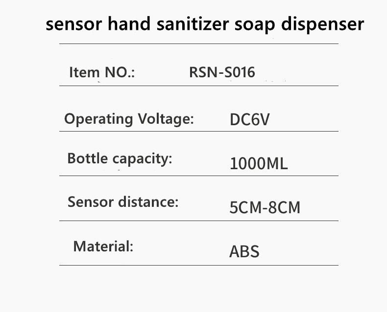 Large Capacity 1000ml Touch Free Sanitizer Liquid Electric Foam Smart Spray Alcohol Foam Gel Automatic Sensor Soap Dispenser Wall Mounted