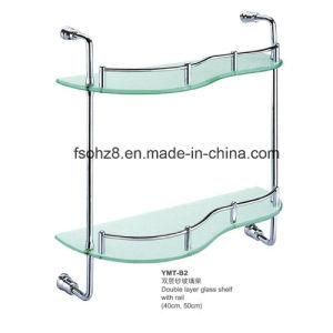 Double Layer Bathroom Accessories Stainless Steel Glass Shelf (YMT-B2)