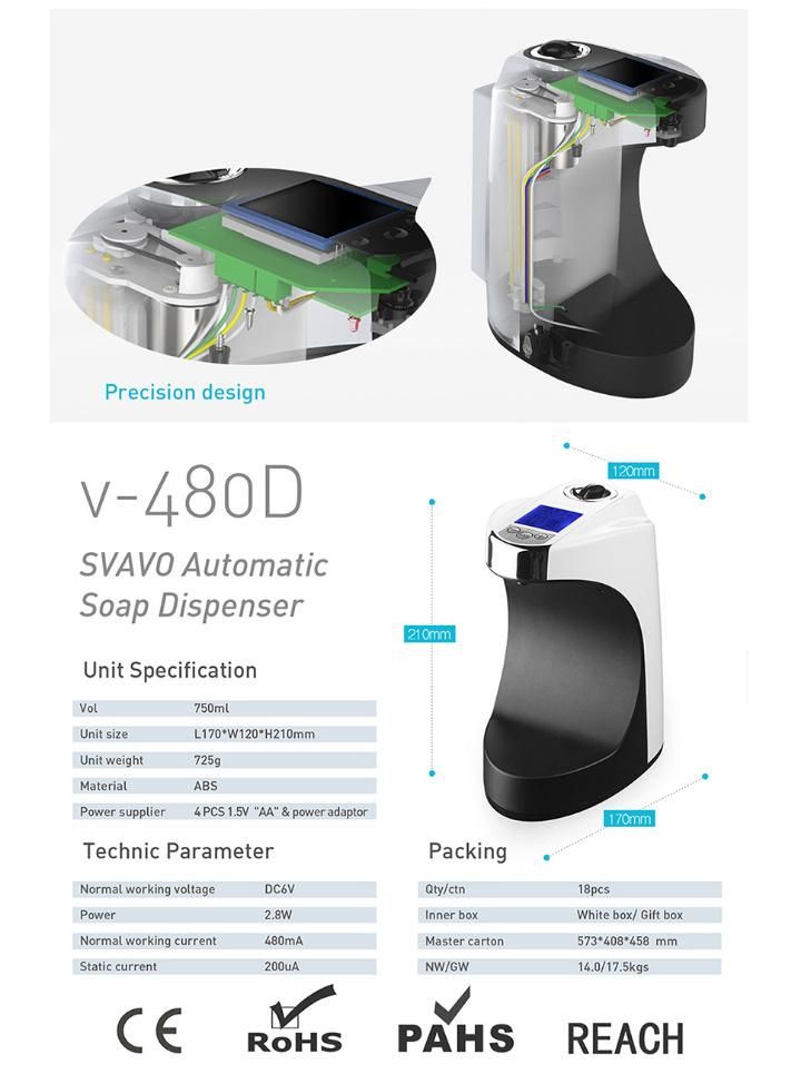 Table Top Automatic Soap Dispenser with LCD Display (V-480D)