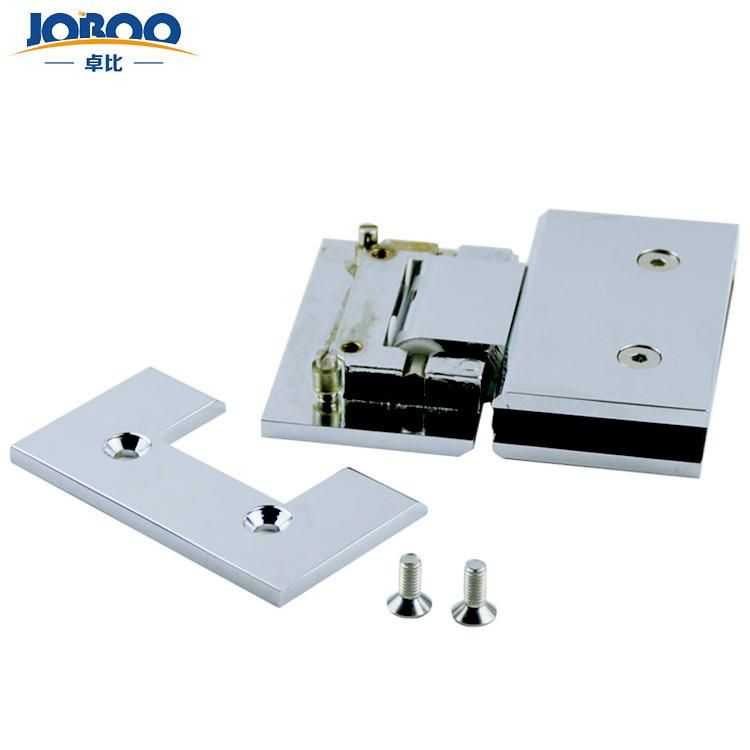 Bathroom Fittings Glass to Glass 180 Degree Solid Brass Polish Chrome Phlishing Glass Shower Hinges Connector Joboo Zb605