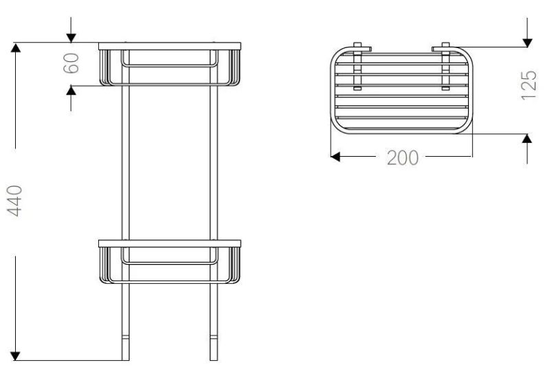 304 Stainless Steel Bathroom Shower Corner Rack Wall Mounted Shower Shelf