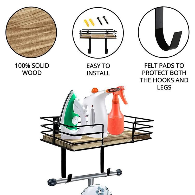 Laundry Room Iron Ironing Board Holder Hanger Wall Mount Shelf