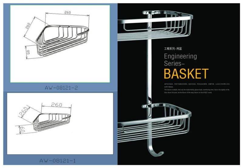 Angular Single Shinny / Brush Wire Basket for Household