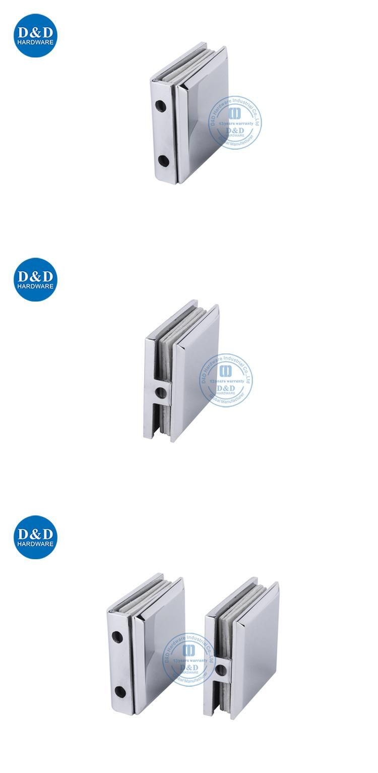 Excellent Quality Glass Door Hardware Square Glass Clip in Stainless Steel