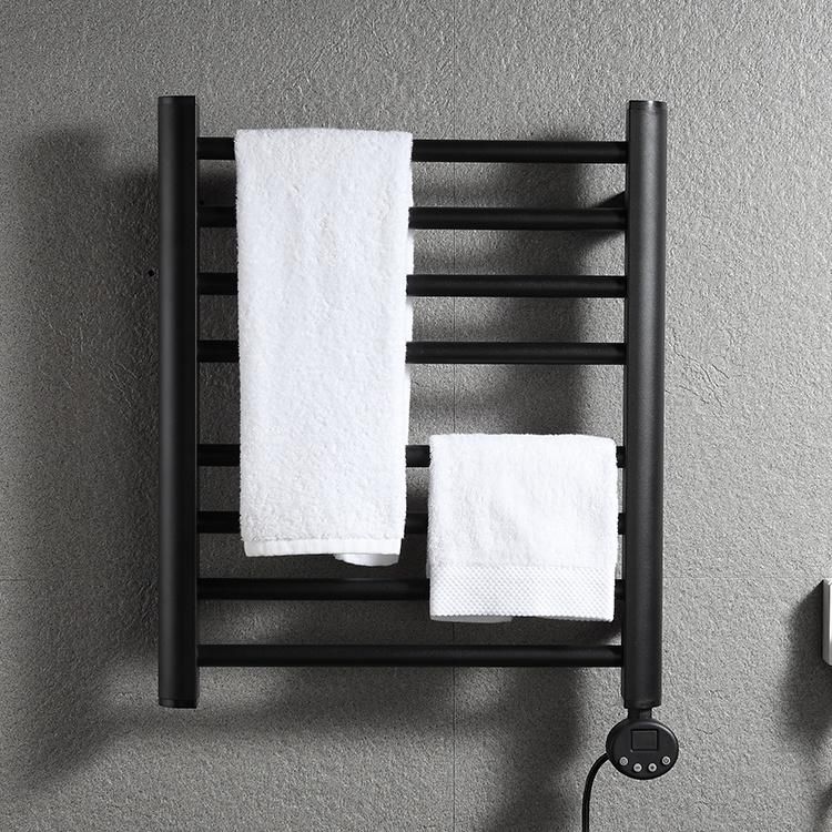 Kaiiy High Quality 190W Aluminum Material Black White Color Towel Rack Wall Mounted Bathroom Thermostat Metal Towel Rack