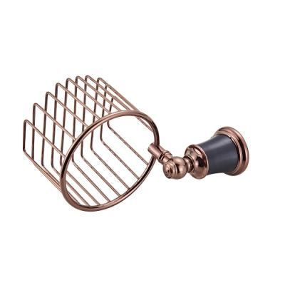 Yundoom OEM Vintage Brass Bathroom Wall Mounted Cosmetic Bar Soap Holder Rustproof Metal Soap Basket Paper Holder