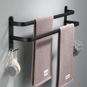 Towel Hanger Wall Mounted 30-50 Cm Towel Rack Bathroom Aluminum Black Towel Bar Rail Matte Black Towel Holder