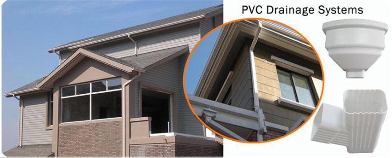 PVC Roofing Sheets Accessories PVC Rain Gutters Downspouts Gutter for Roof