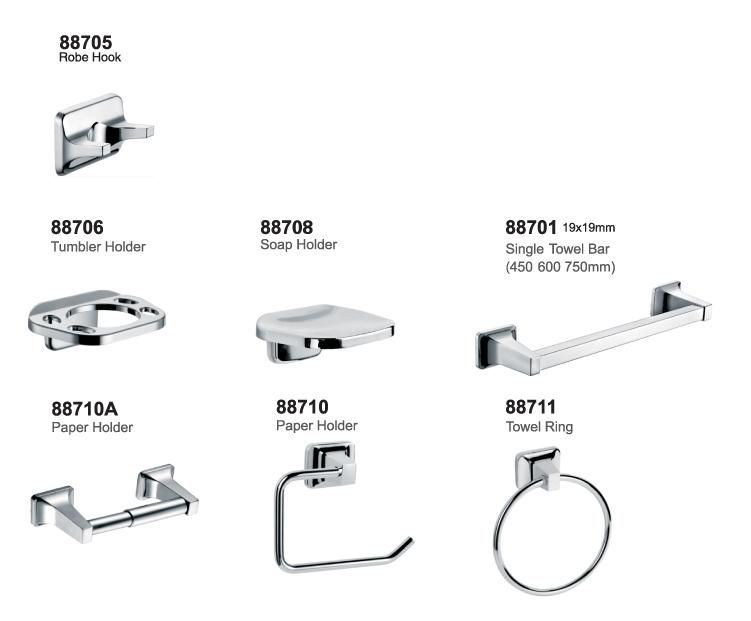 Bathroom Accessory Sets Towel Rack Shower Hook Tissue Holder Cheap Sample Available Chrome Hotel Washroom Toilet Accessories 6 Piece Bathroom Accessories