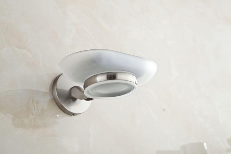 Zinc Alloy Soap Holder with Brush Nickel Surface Finishing