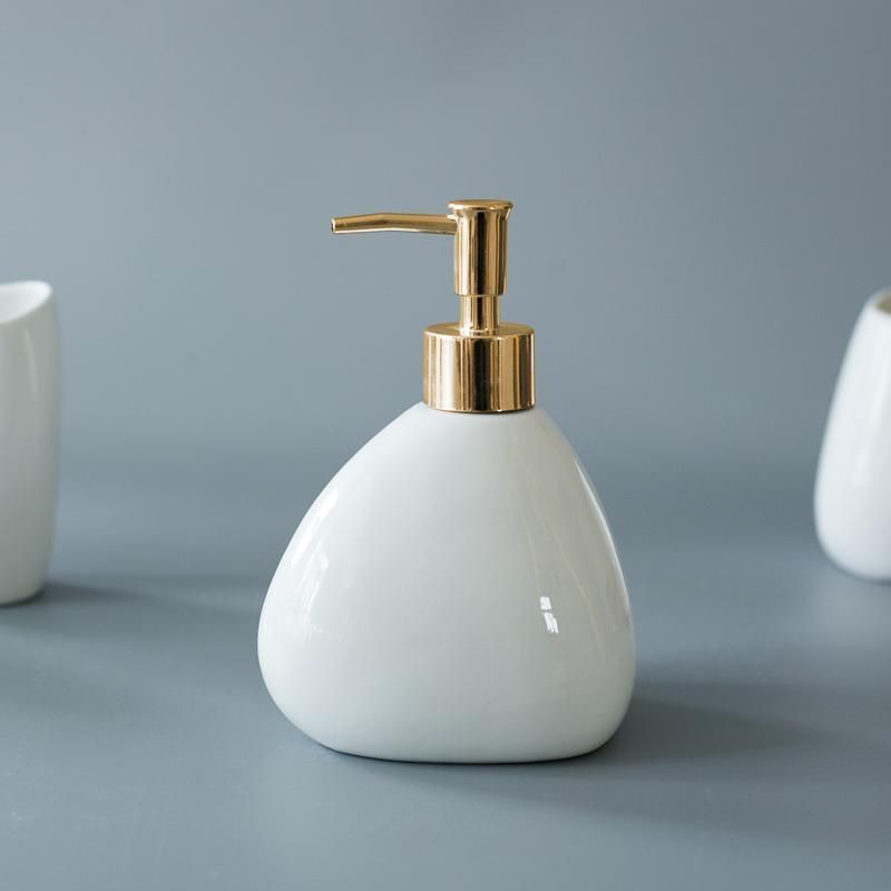 Modern European Irregular Designed White Ceramic Five-Piece Bathroom Accessories