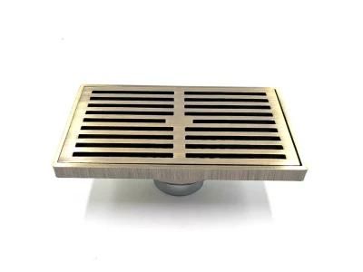 Brushed Brass 4 Inch Square Shower Drain