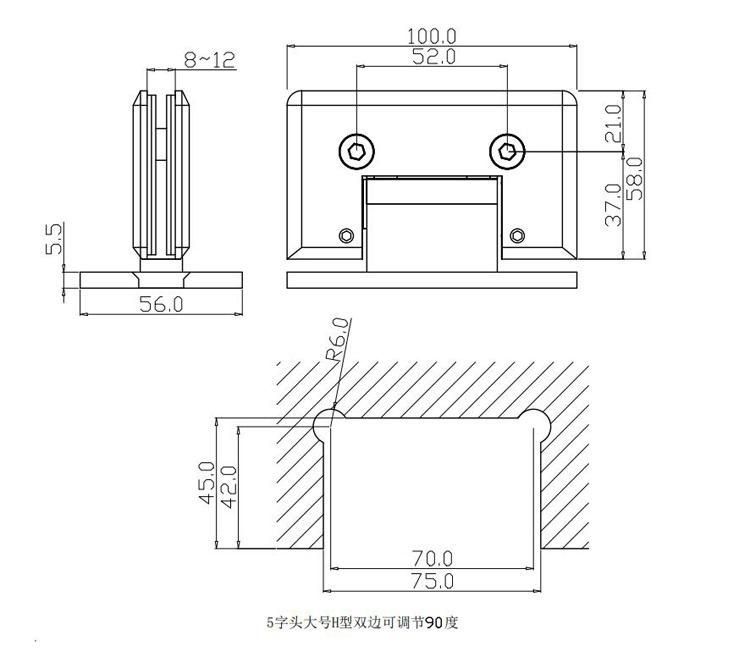 Bathroom Fittings Adjustable Glass to Glass 90 Degree Solid Brass Polish Chrome Phlishing Glass Shower Hinges Connector Joboo Zb633