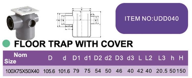 Hotsale Quality Certified PVC Pipe Fitting BS1329 BS1401 for Floor Trap with Cover