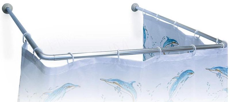 U Shape Shiny Shower Curtain Rod