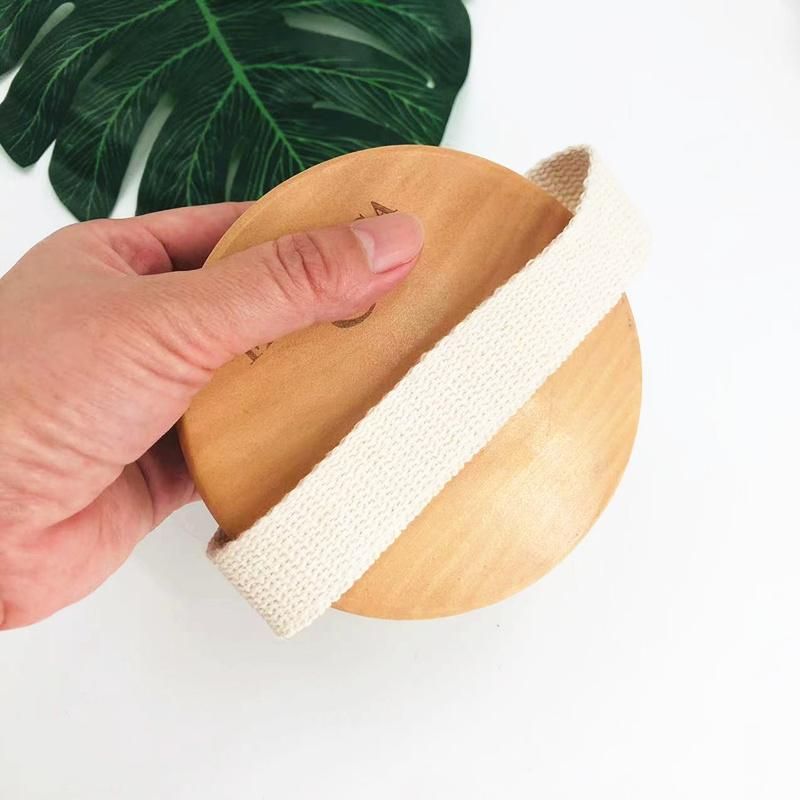 Wooden Bamboo Round Bath Body Brush with Bristle & Massage