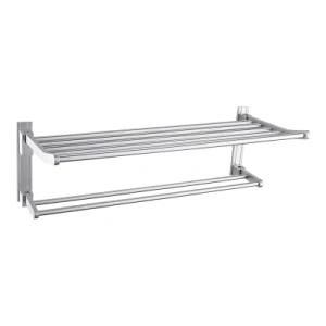 Luolin Aluminum Hotel Towel Rack Bathroom Folding Shelf Shower Towel Bar Organizer Ware, Anodized 91701-11