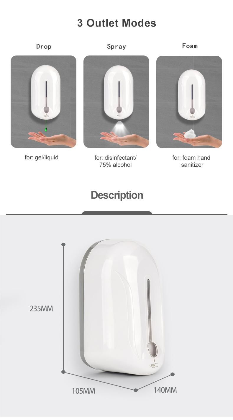 Saige 1100ml Bathroom Automatic Soap Dispenser Wall Mounted