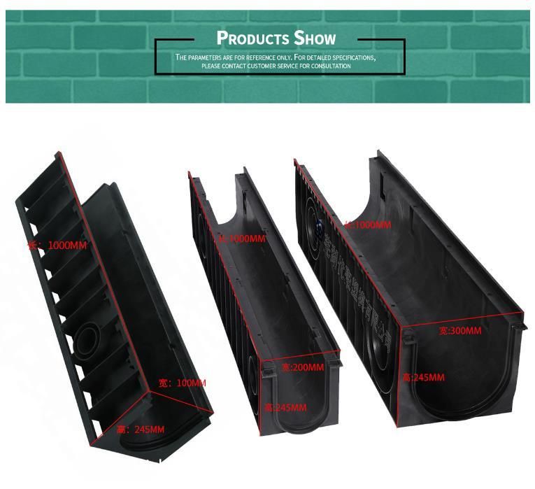 Factory Direct Sale Shuangjian Brand Plastic Drainage Channel Polypropylene Linear Drainage Ditch Board/ Gutterway Drainage Covers Grating with Grate Value