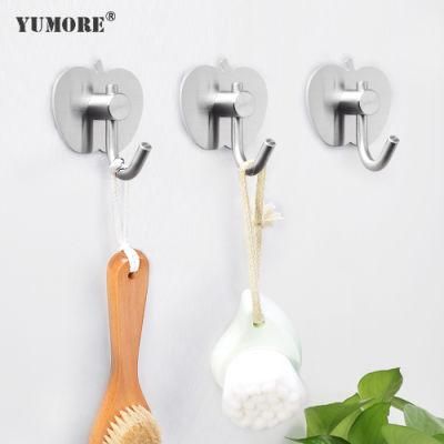 Single Adhesive Door Wall Metal Coat Hooks Big Round Robe