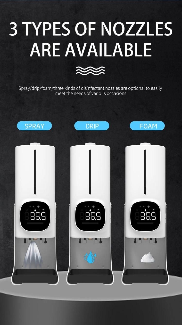 Liquid Soap Dispensers Touchless Hands Free Gel Sanitizer with Automatic Temperature Measurements