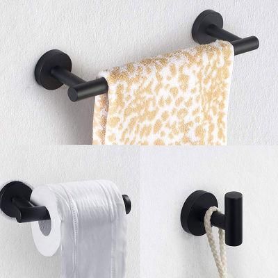 Toilet Roll Holder Towel Ring Holder Wall Mounted Toilet Paper Holder Stainless Steel Matter Black Bathroom Hardware Accessories Set
