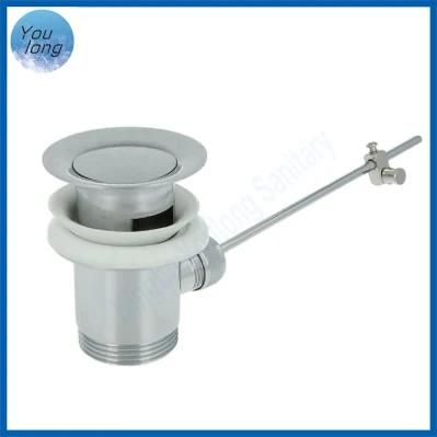 Small Cover Basin Drain Chrome Plated Brass Excenter Waste Set with Pull Rod