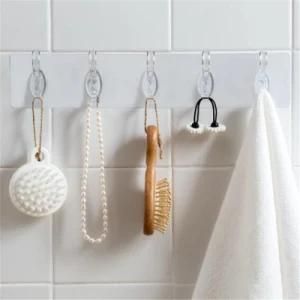PVC Strong Clear Bathroom Washroom Row Clothes Hanger Hook