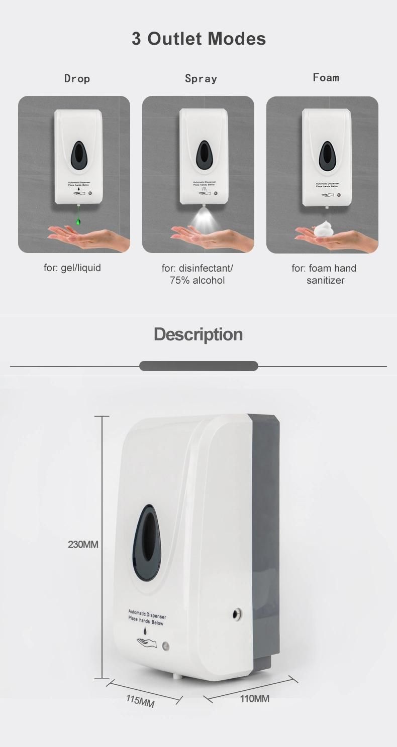 Saige 1000ml Wall Mounted Automatic Soap Dispenser Touchless Hand Sanitizer Dispenser