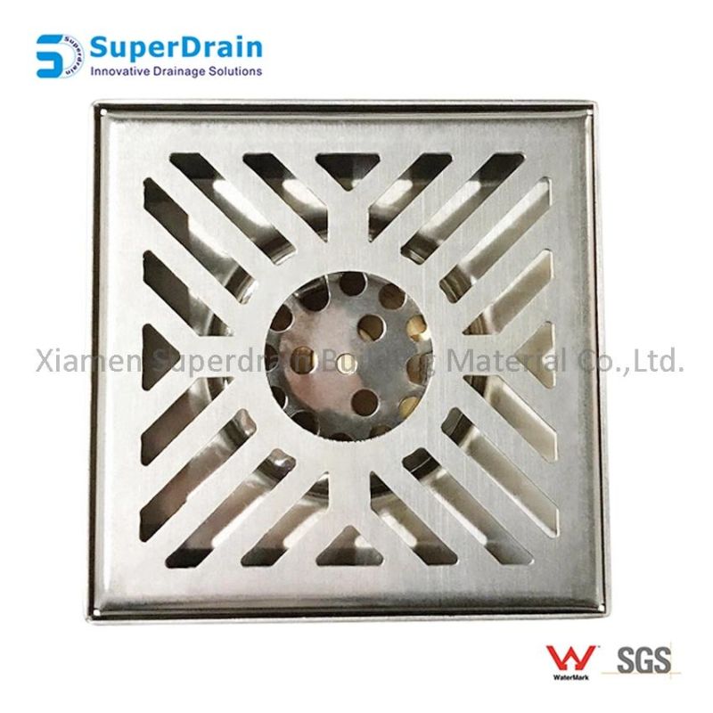 Square Shower Floor Drain with Removable Cover Deodorant Floor Drain for Bathroom