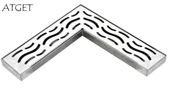 Pd-33175 Bathroom Accessories L-Shape Stainless Steel Floor Drain (Satin finished)