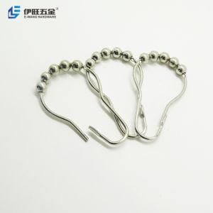 Yiwang Wholesale Silver Matel Bathroom Shower Curtain Ring Hooks