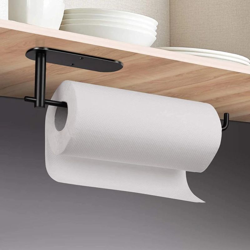 Hanging Accessoriess Paper Towel Holder Under Cabinet Handle Tear Adhesive Paper Towel Rack