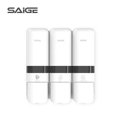 Saige Hotel Bathroom Wall Mounted Plastic Manual Soap Dispenser Shampoo Dispenser