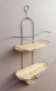 Bathroom Shampoo Holder Rack with Bamboo Base