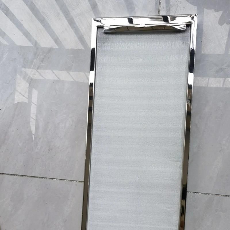 Glass Shower Shelf Stainless Steel Frame with Tempered Glass Bathroom Shower Rack