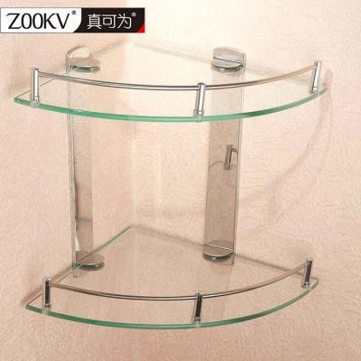 Double Wall Corner Bathroom Shelves Glass Bathroom Corner Shelves