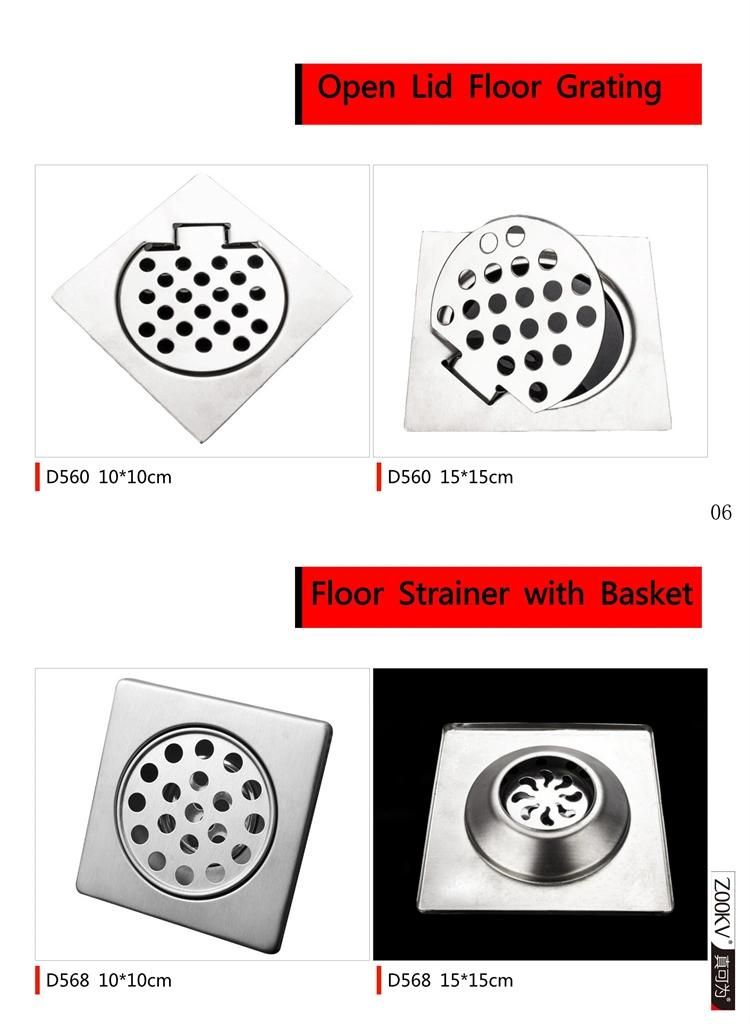 SS304 Sanitary Ware Drainer Cover Plug Concrete Strainer Grate Trap Square Shower Black Gold Bathroom Linear Long Stainless Steel Floor Drain
