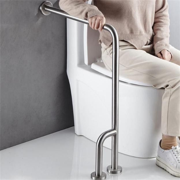 Stainless Steel 304 L Shape to Floor Toilet Grab Bar