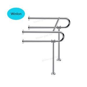 Stainless Steel Urinal Hospital Curve Swing up Grab Rail Fixed Free Standing Safety Grab Bar
