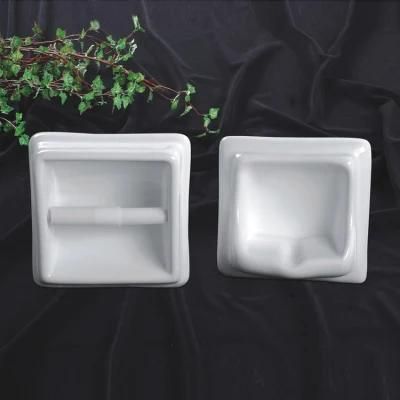Chaozhou Ceramic White Toilet Paper Tissue Holder Soap Dish Bathroom Fitting Accessories