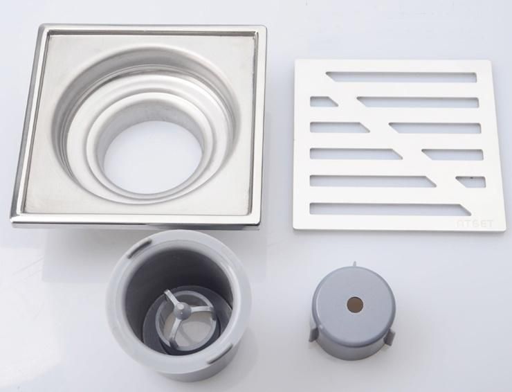 Anti Odor 304 Stainless Steel Square Toilet Shower Bathroom Modern Floor Drain