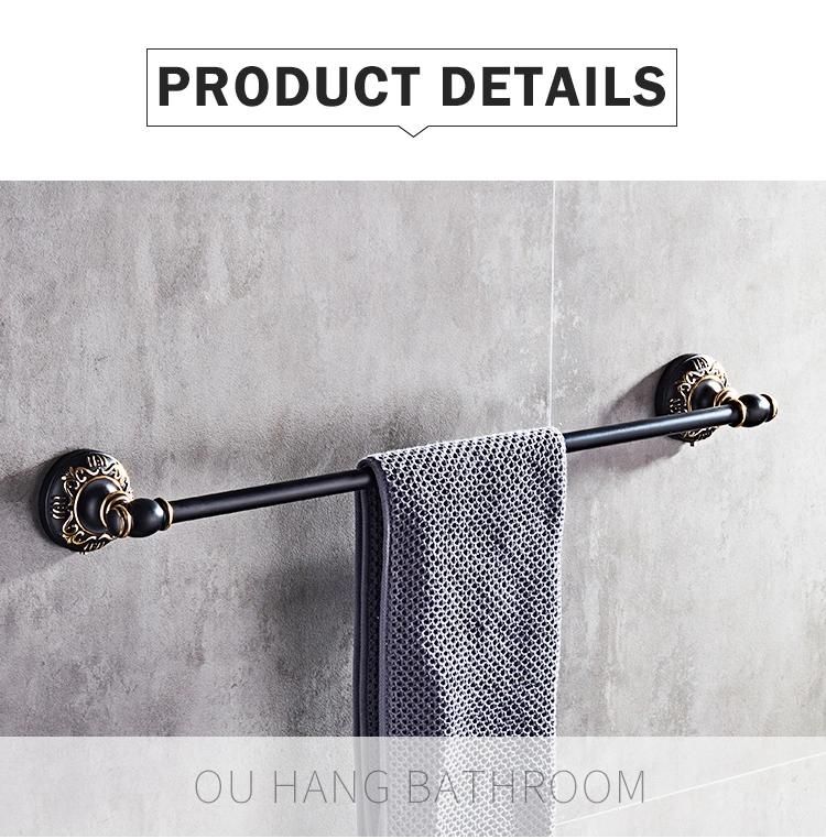 Flg Black Paint Space Aluminum Single Towel Bar