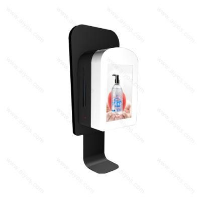 Aiyos New Design Auto Touchless Hand Sanitizer Dispenser Display with 10 Inch LCD Screen