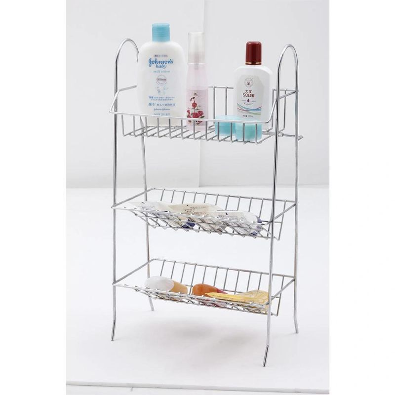 3 Tier Bathroom Shelf Shampoo Storage Holder Hanging Shower Caddy with 2 Hooks