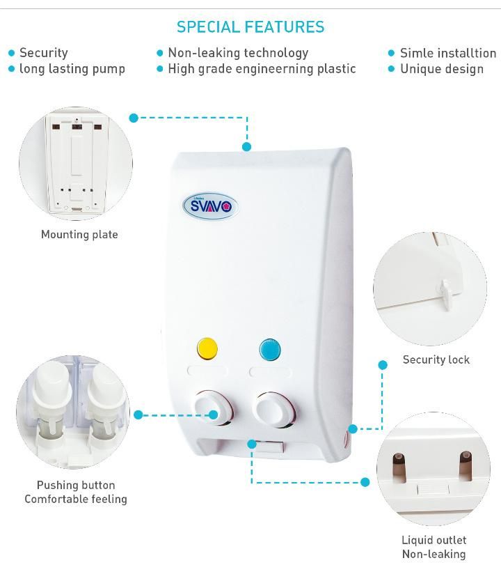 White ABS Plastic Shower Soap Dispenser