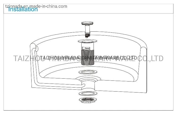 High Quality 1"1/4 Brass Basin Drainer with Overflow for Sink ND539