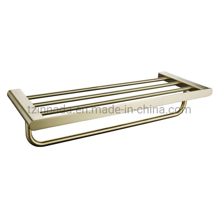 Modern Sqaure Design SUS304 Brushed Gold Coat Hooks Robe Hooks for Bathroom