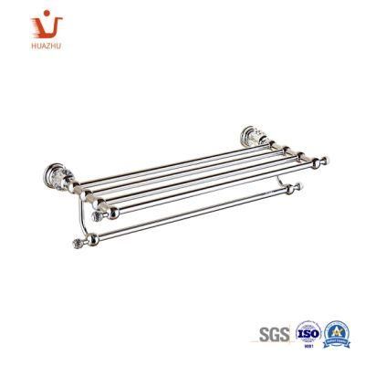 Modern Wall Mounted Towel Shelf Towel Bar for Bathroom Chrome Plating Zinc Alloy + SS201