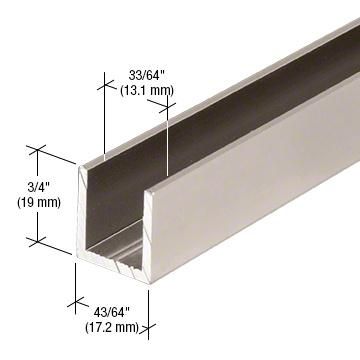 Satin Nickel 1/2&quot; Fixed Panel Shower Door Deep U-Channel - 95&quot;